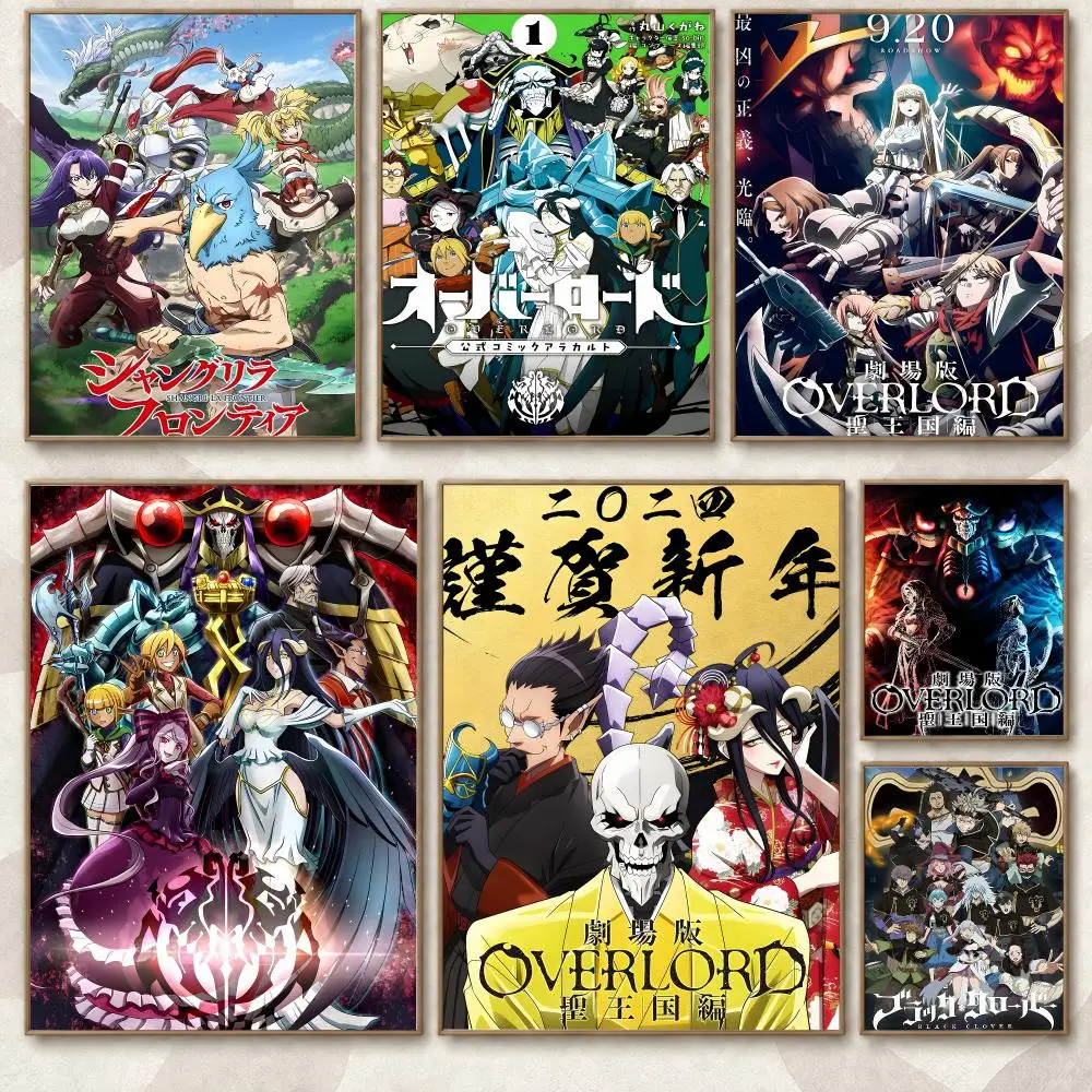OVERLORD Anime Series Dark Fantasy Character Design Poster Aesthetic Art Print for Bedroom & Living Room Decor, Unframed