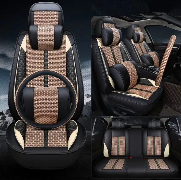 Full set car seat covers + Steering wheel cover for Nissan Murano Z52 2025-2015 Top quality breathable seat case seat cushion