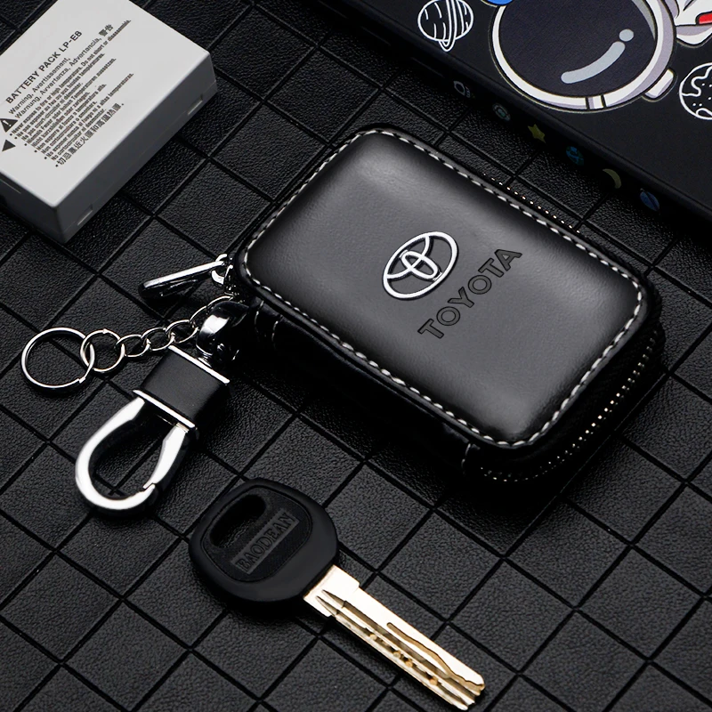 Car Styling Key Case Keychain Storage Box Accessories For Toyota Chr rav4 Yaris prius avensis Corolla Camry Styling Accessories