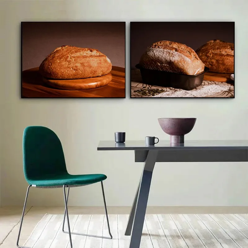 Bread Poster Food Baguette Whole Wheat Prints Canvas Painting Wall Art Pictures Kitchen Theme Bakehouse Bakery Room Home Decor