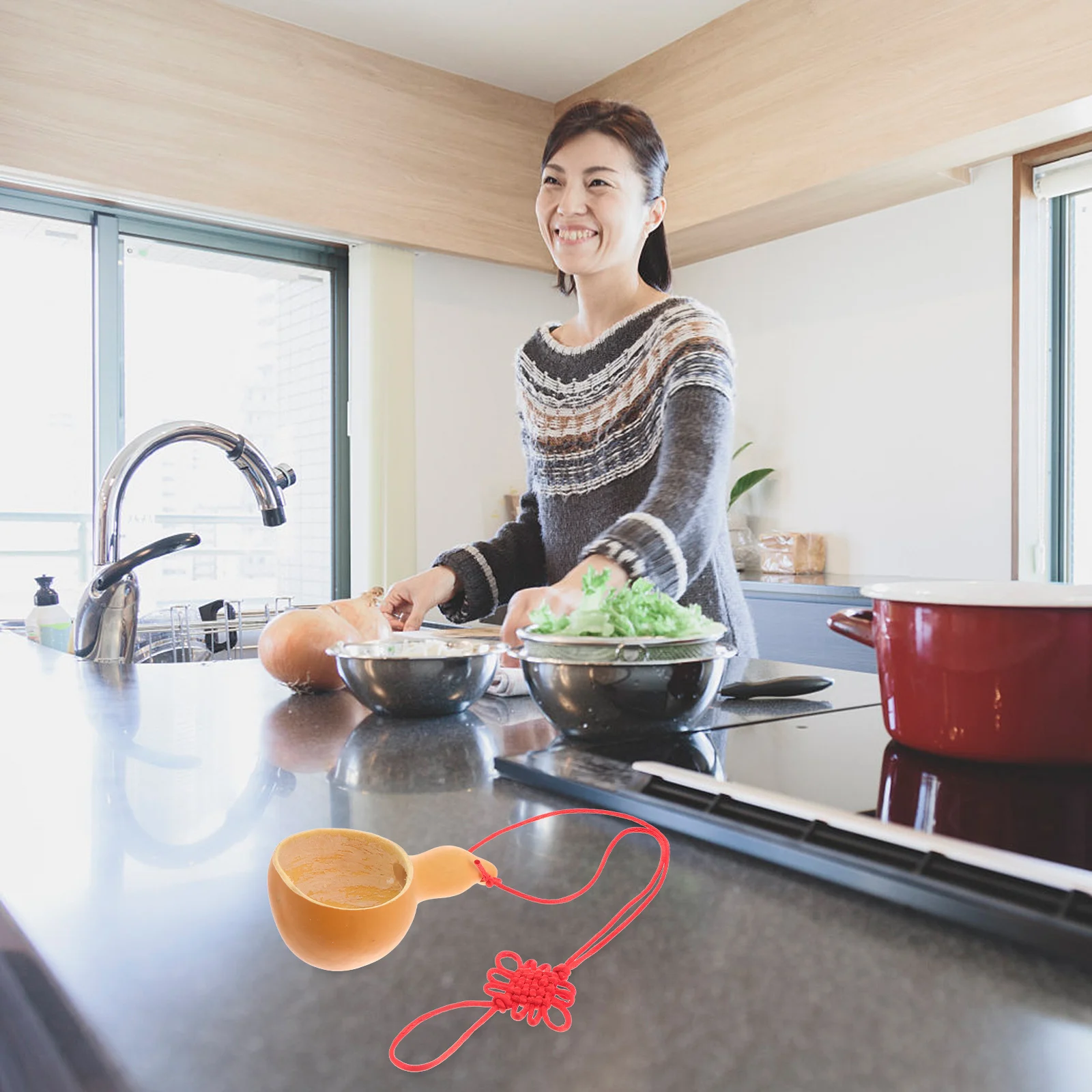 

Natural Gourd Water Scoop Multipurpose Kitchen Ladle Household Spoon For Cleaning Vegetables Fruits Eco Friendly Tool