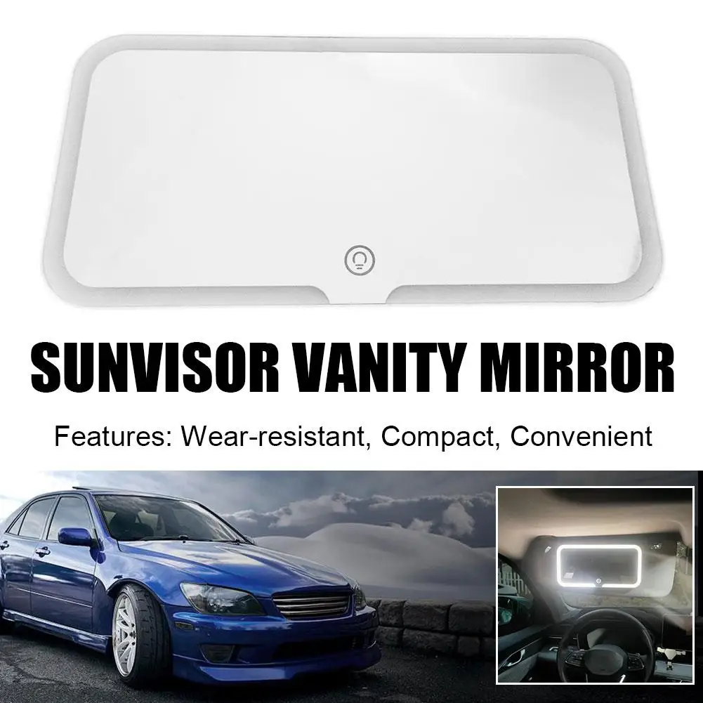 3 Led Light Modes Stepless Dimming Visor Makeup Mirror Vanity Mirror Mirror Sensor Car Rechargeable Cosmetic Large Screen B7H4