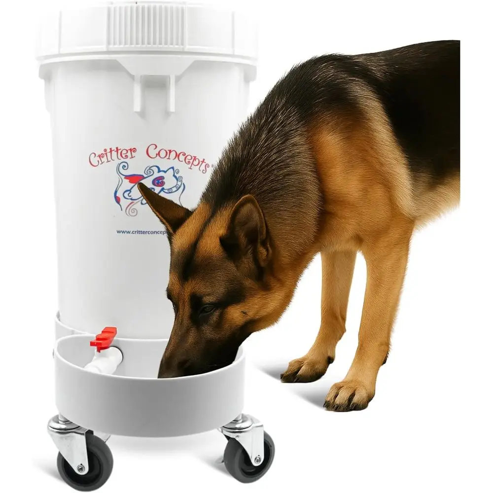 

Гравитационные миски для воды для собак: Гравитационный диспенсер для воды для домашних животных на 6,5 галлонов. Тихий, без BPA, без ржавчины, сделано в США. Идеально подходит для дневных речей