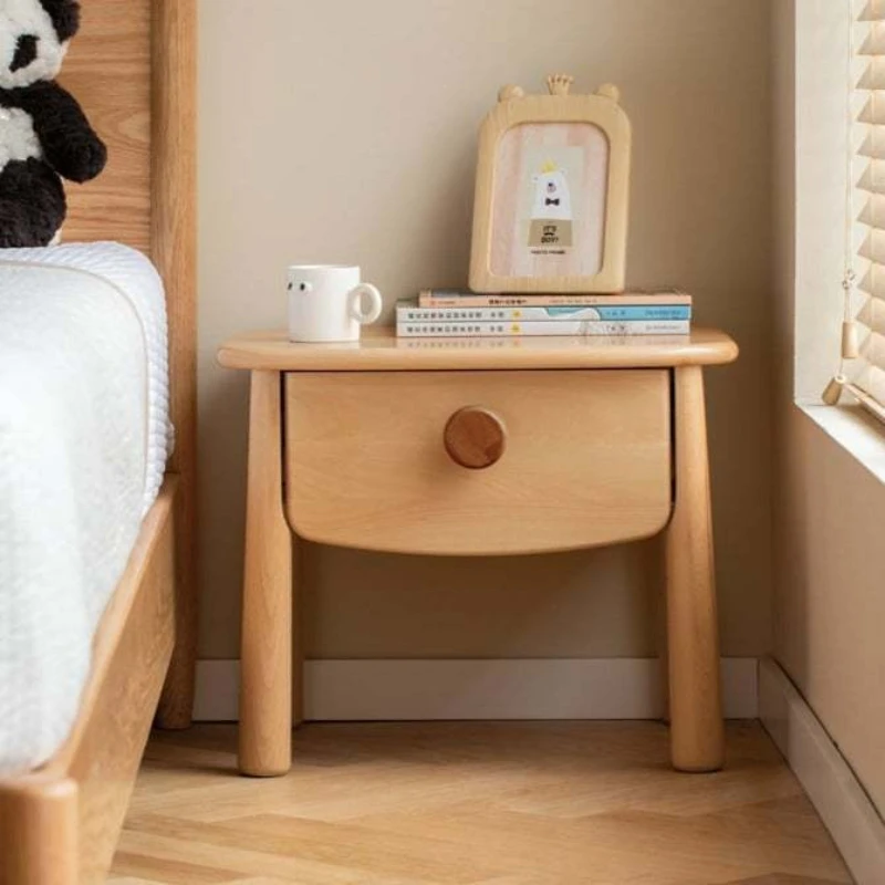 

Simple solid wood children's bedside table boys and girls beech children's bedroom furniture bedside table small storage cabinet