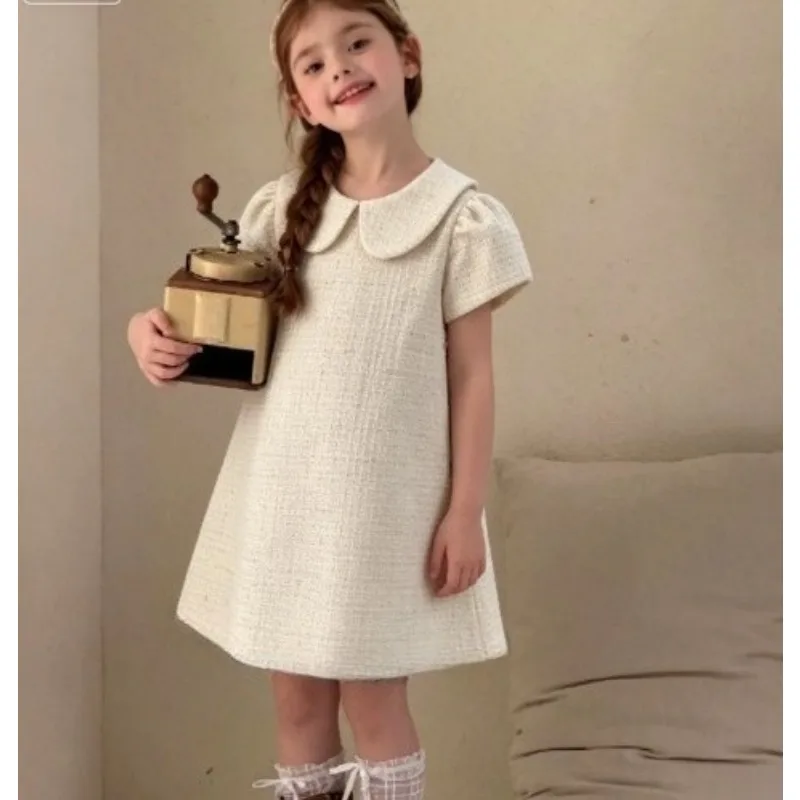 Korean Children's Clothing Girls' Dress Autumn and Winter New Sweet and Fragrant Style Doll Neck Princess Vest Skirt Trendy