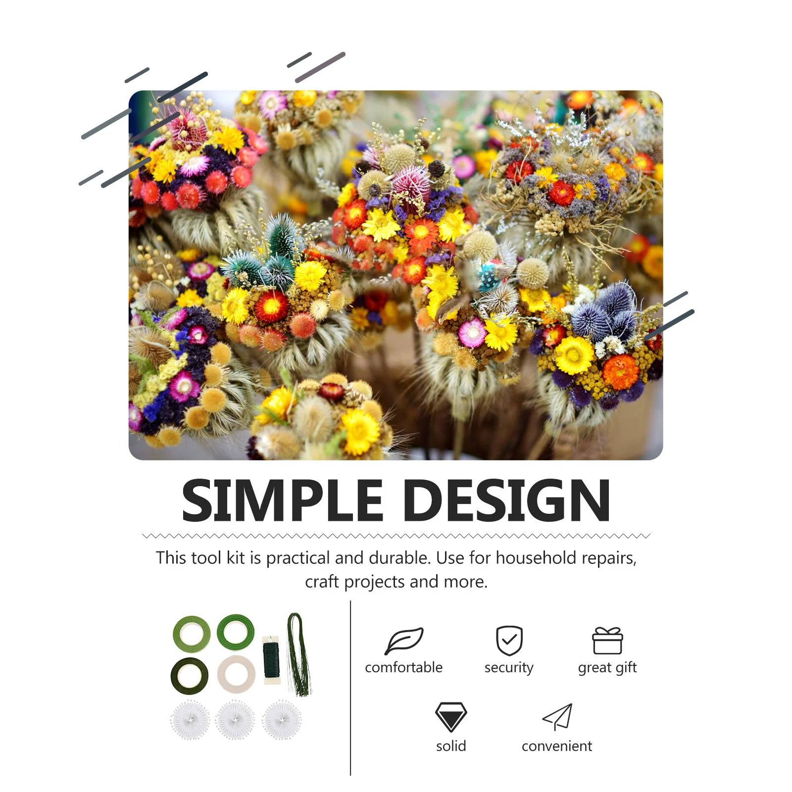 Strumenti floreali Confezione di fiori Gadget Nastro Kit di cavi Confezione di dispositivi Suite di forniture Involucri per steli