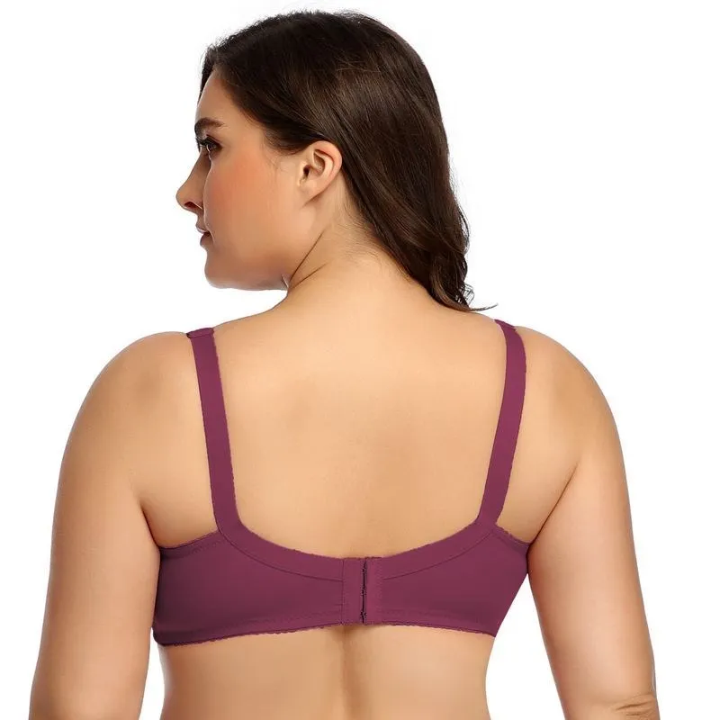 Beauwear-Sujetador de talla grande liso de Color puro con alambre para mujer, bralette sin relleno para pecho grande, copa C D E F