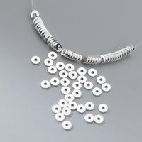 5pcs/Lot 925 Sterling Silver Flat Round Loose Bead Spacers 4.5mm Jewelry Silver Shim Beads Divider Charms DIY Jewelry Accessory