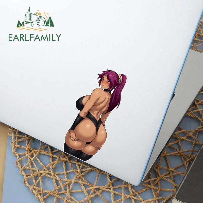 EARLFAMILY 13cm for Anime Shihouin Yoruichi Sexy Waifu Hentai Car Sticker Car Accessories Decal Air Conditioner Creative Decor