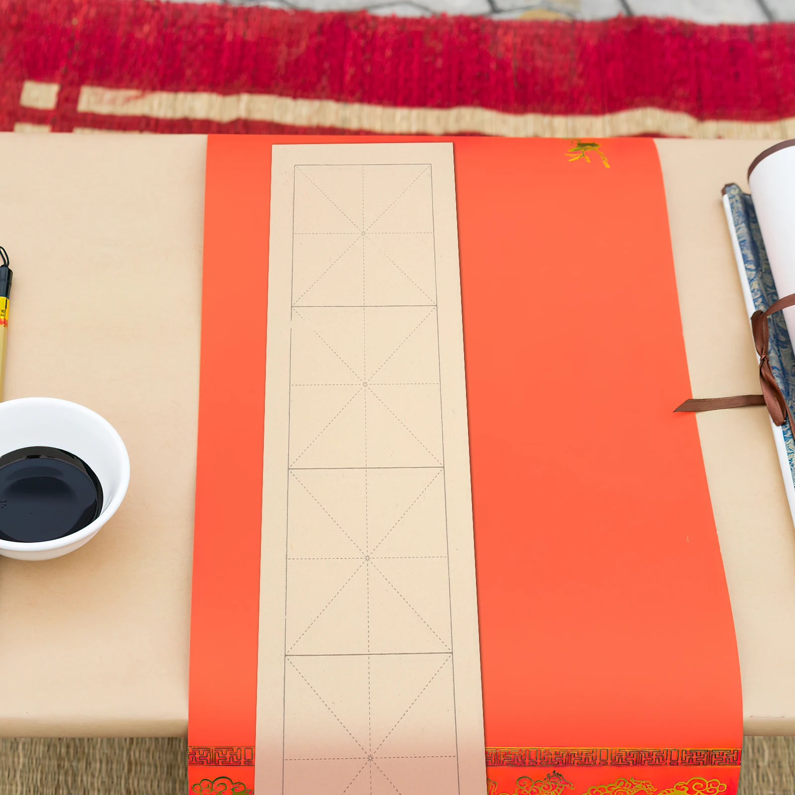 

200 Sheets Grid Rice Paper Calligraphy for Writing Chinese Xuan Caligraphy Practice Beginners