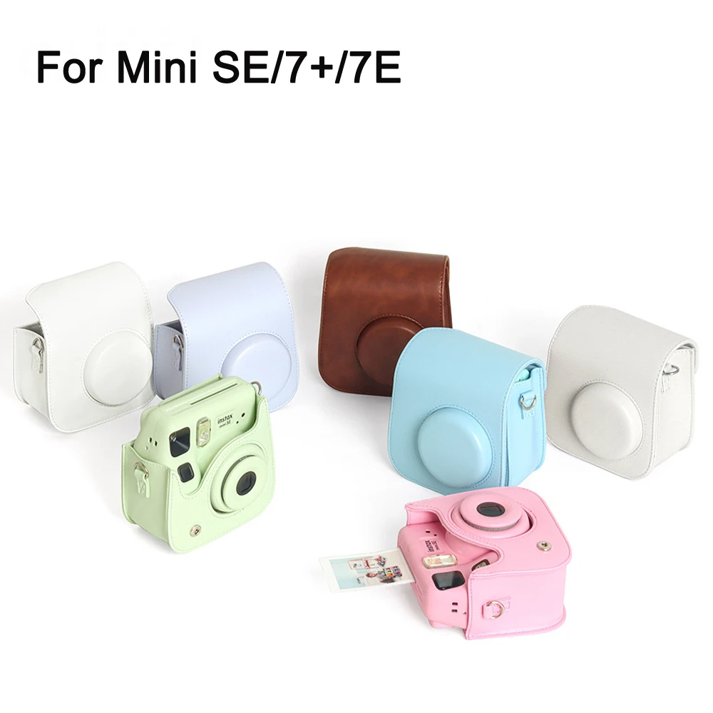Étui en cuir PU pour appareil photo Fujifilm Instax Mini 7 SE, 7 +, 7e