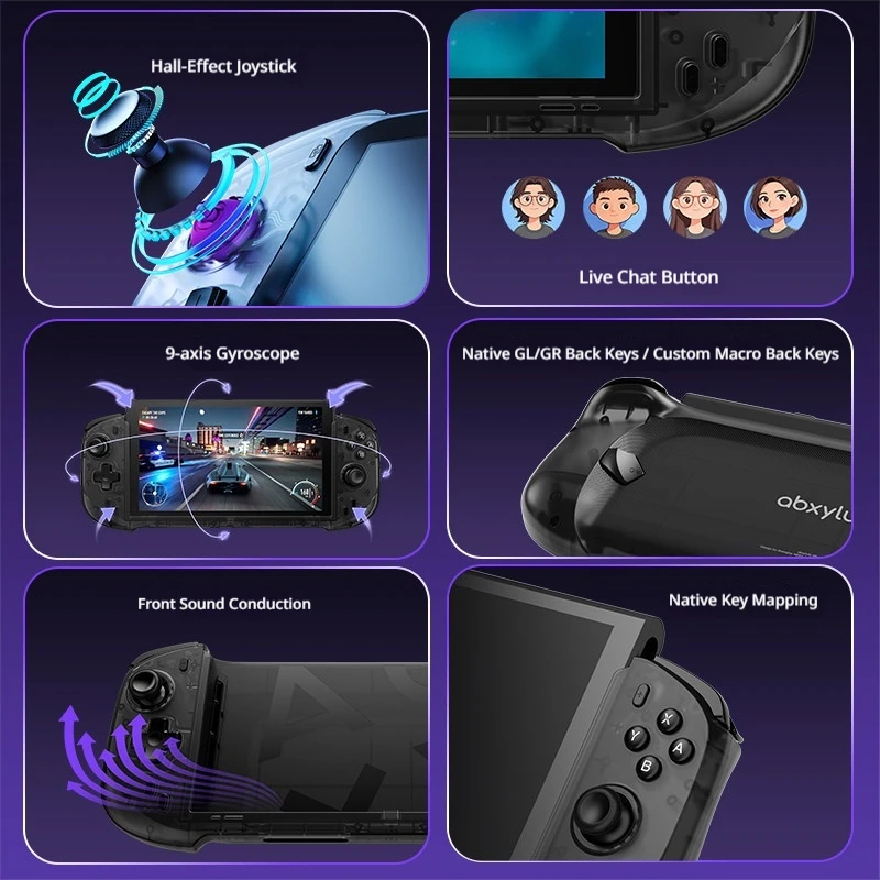 Abxylute N6 Native Protocol Integrated Game Controller For Hall Effect Joystick 9 Axis Gyroscope Hd Vibration