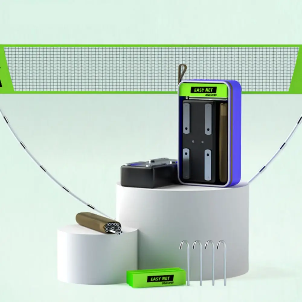 

Height Adjustable Badminton Net with Carry Bag Easy Setup Volleyball Tennis Training Net Professional Fold