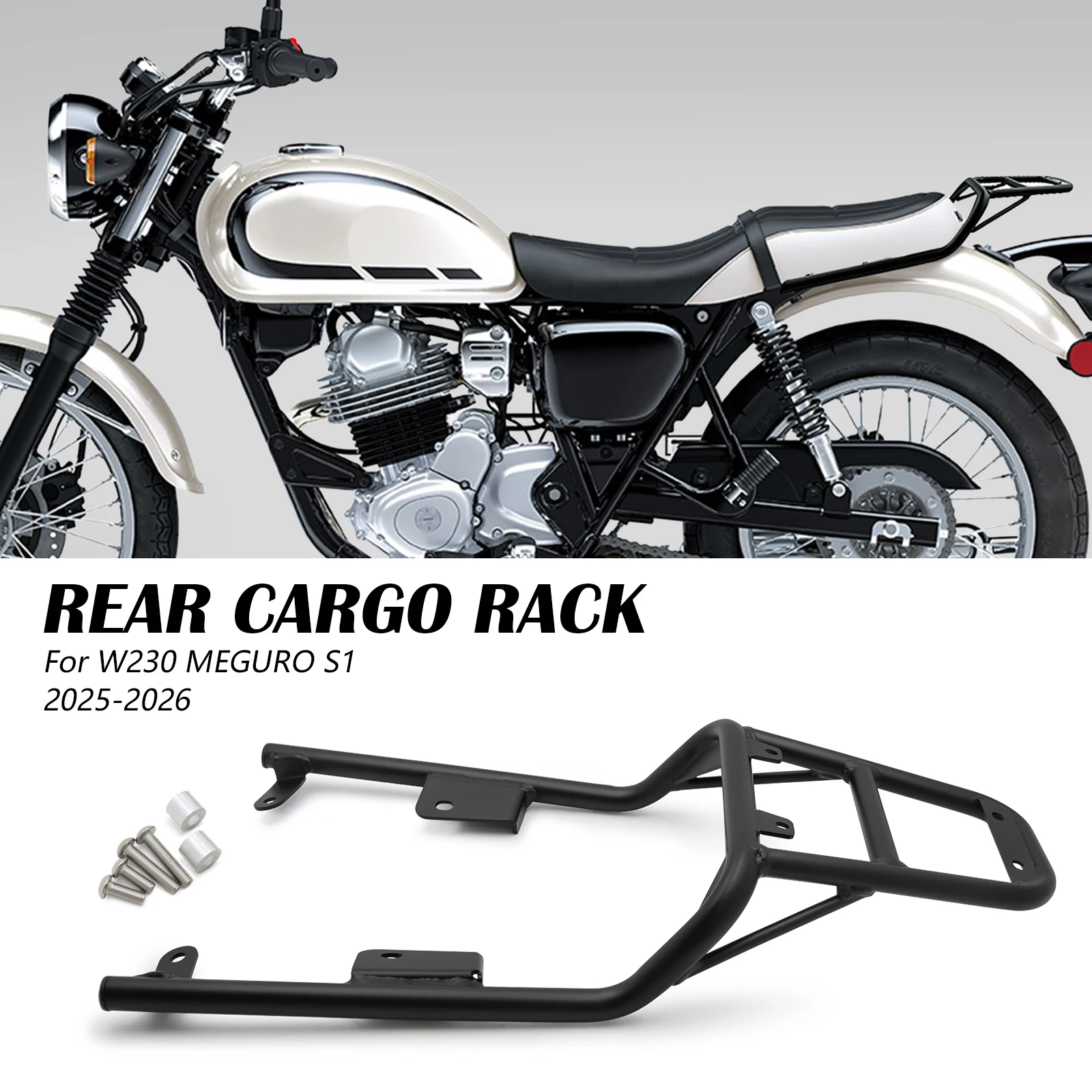 

For W230 MEGURO S1 2025-2026 W 230 Meguro S1 2026 Luggage Rack Rear Tail Rack Top Box Case Suitcase Carrier Board