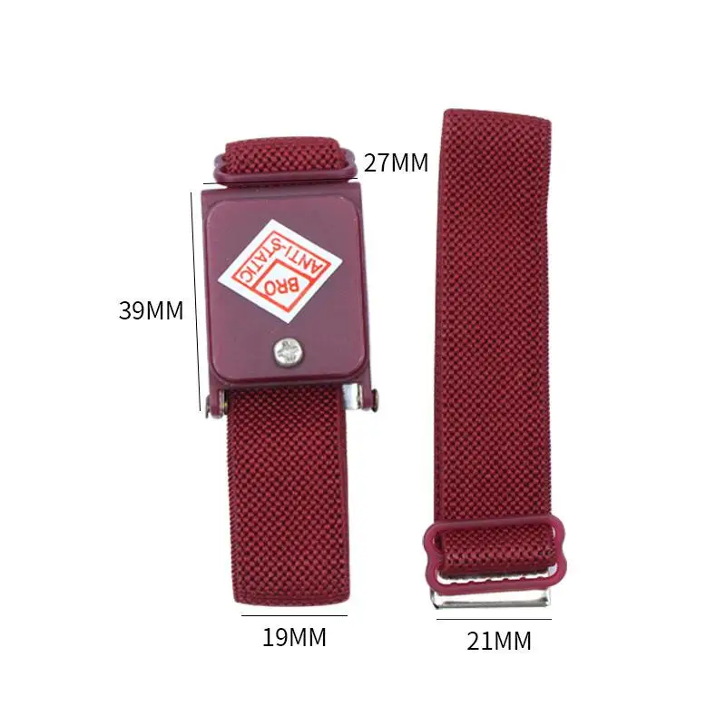 Adjustable ESD Wrist Strap Discharge Cables For Electrician IC PLCC Worker Corded/Cordless Rose Red Anti Static Wristband