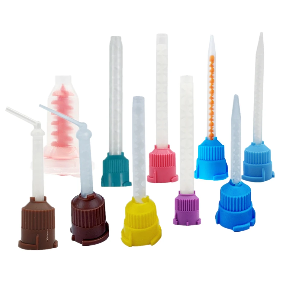 Dental Impression Mixing Tips Silicone Rubber Gun Conveying Mixing Head Disposable Dentistry Lab Material Impression Nozzle Tube