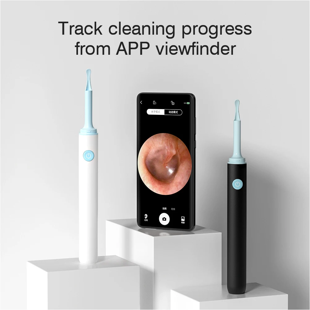 

Ear Spoon Tools Wax Cleaner Kit for Adults Wireless Remover Silica Gel Earwax Tool High Definition Rotation App