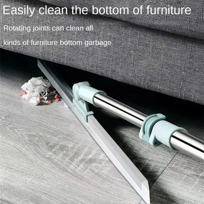 Silicone Broom Kitchen Broom with Telescopic Handle Household Cleaning Tool for Floor Bathroom Kitchen Shower Tile Pet Hair