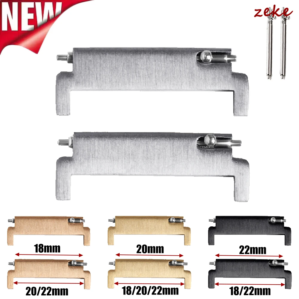 1 Paar Uhrenarmband-Adapter, 18 mm bis 20 mm, 22 mm, 20 mm bis 18/20/22 mm, 22 mm bis 22 mm, Schnellverschlussstifte, Anschlüsse, Uhrenarmband-Zubehör