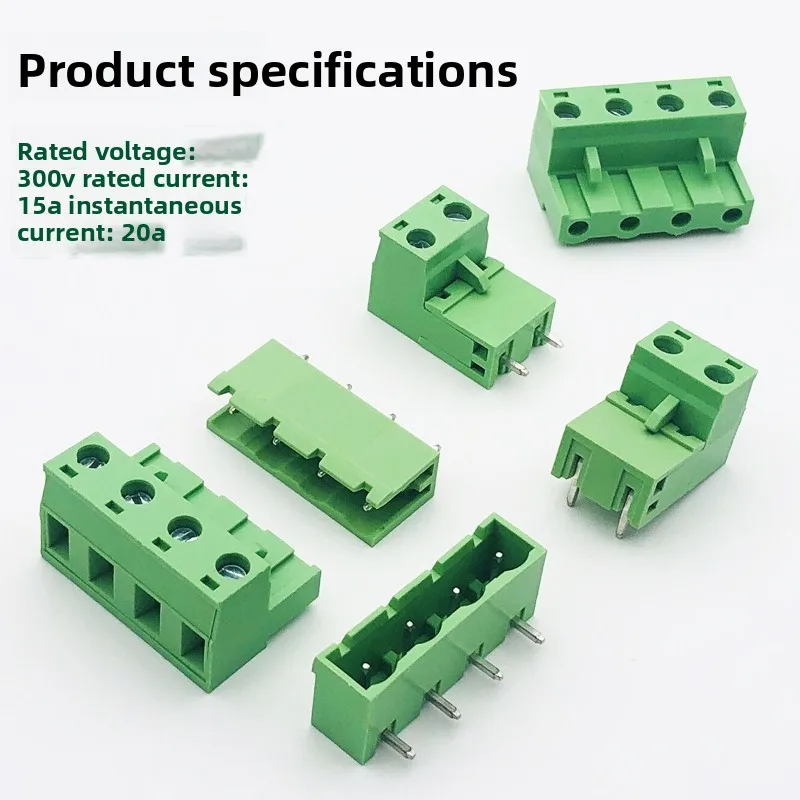 

2EDG-7.62MM plug-in PCB terminal 2-3-4 -5~ 24P copper environmental protection straight bending pin holder complete set