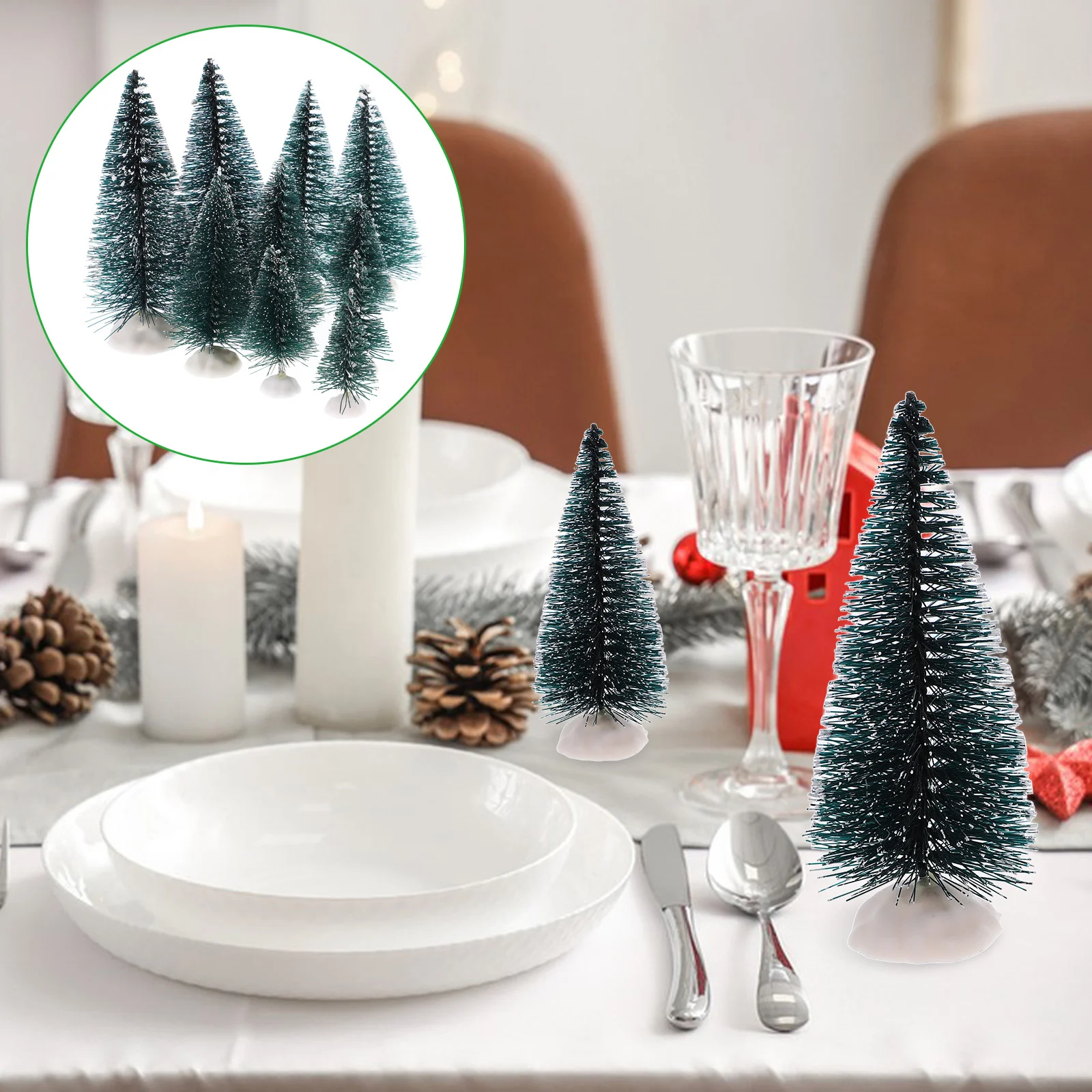 

10Pcs Mini Artificial Christmas Trees Miniature Tabletop Xmas Decoration Party Decor Holiday Scene Mini Christmas Tree
