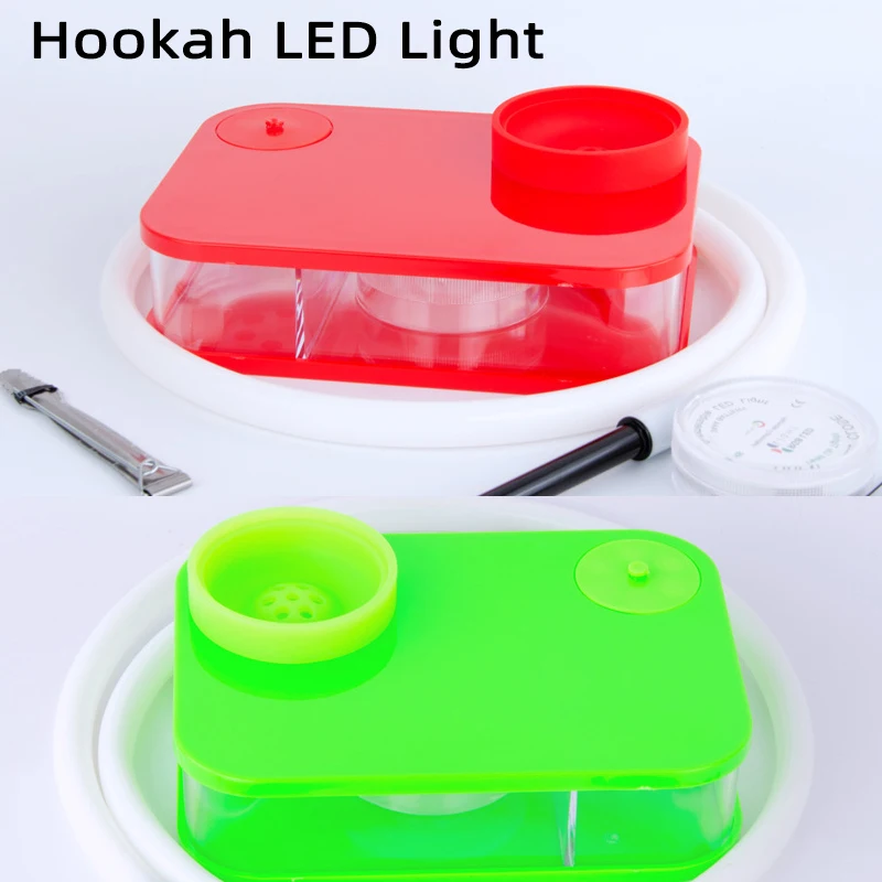 Acrylic colour box LED Light Nargile Cachimba Water Pipe Chicha Hookah Kit Accessories for Smoking Кальян Acrylic Shisha