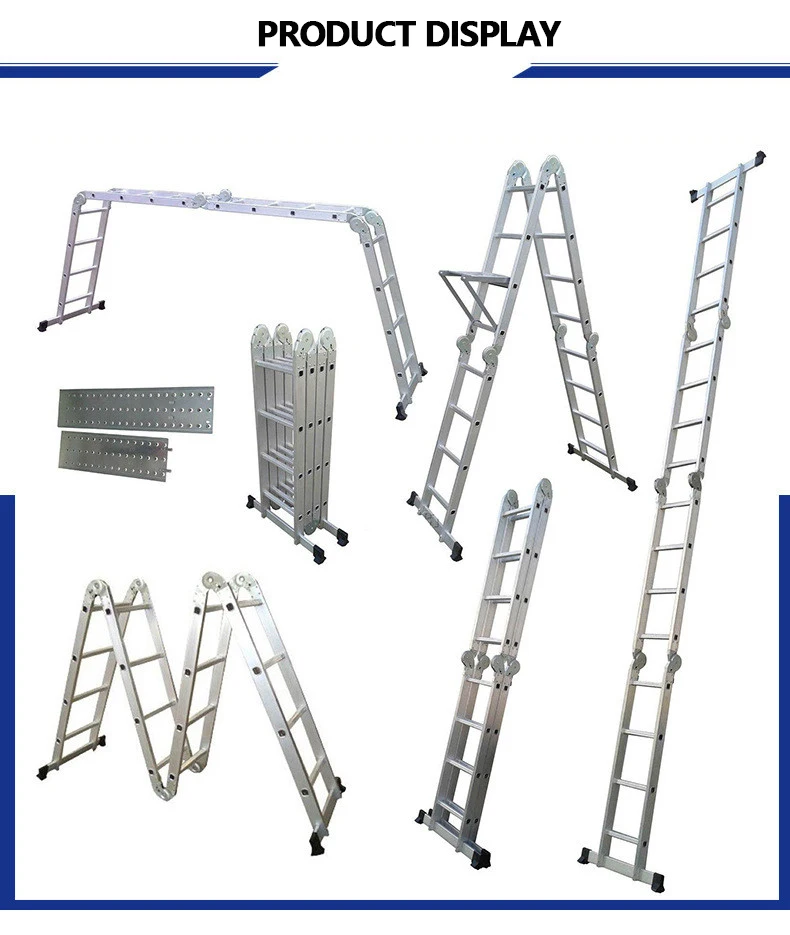 Multifunctional folding herringbone ladder Large joint aluminum indoor and outdoor engineering ladder