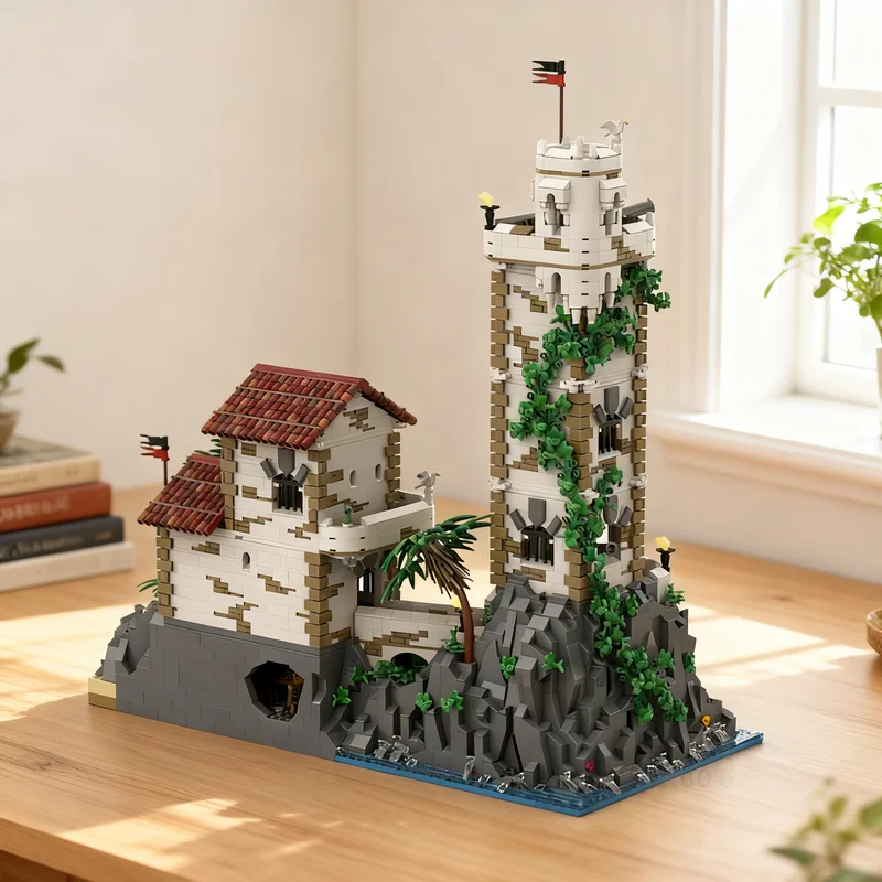 5101pcs MOC Pirates Port Sauvage: Old Guard House and Tower Model Christmas Gift Decorative Home Decor Collectible Desk Ornament