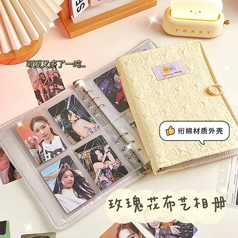 IFFVGX Kawaii Kpop Binder Photocard Holder Idol Card Photo Album with 20pcs 3inch Inner Pages Photocards Collect Book Stationery