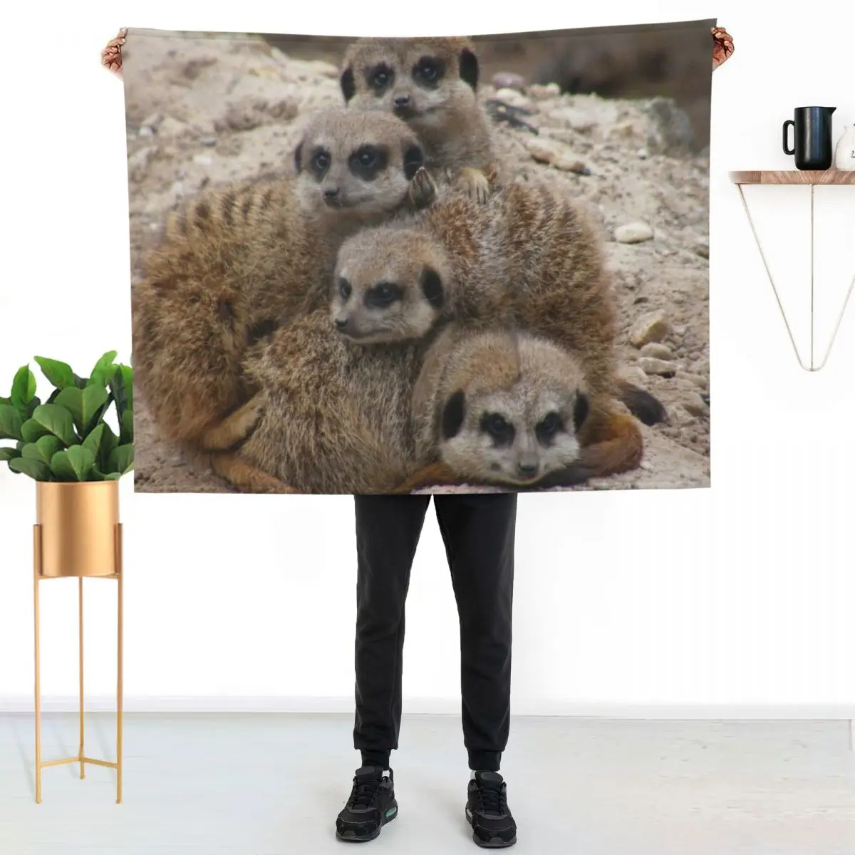 Meerkat family cuddles Throw Blanket Luxury Throw Camping Beautifuls Sleeping Bag Blankets