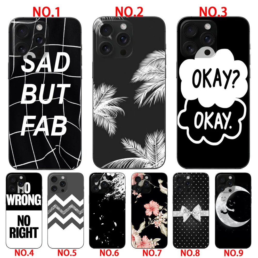 Black & White Pattern soft case for iPhone 6 6 Plus 7 8 SE 2020 SE 2022 7 Plus 8 Plus X XS XR