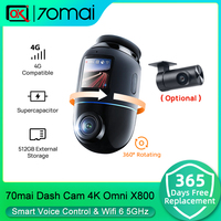 2025 70mai Dash Cam 4K Omni X800 Global Version IMX678 360° Full View Supercapacitor Built-in GPS ADAS 24H Parking Monitor