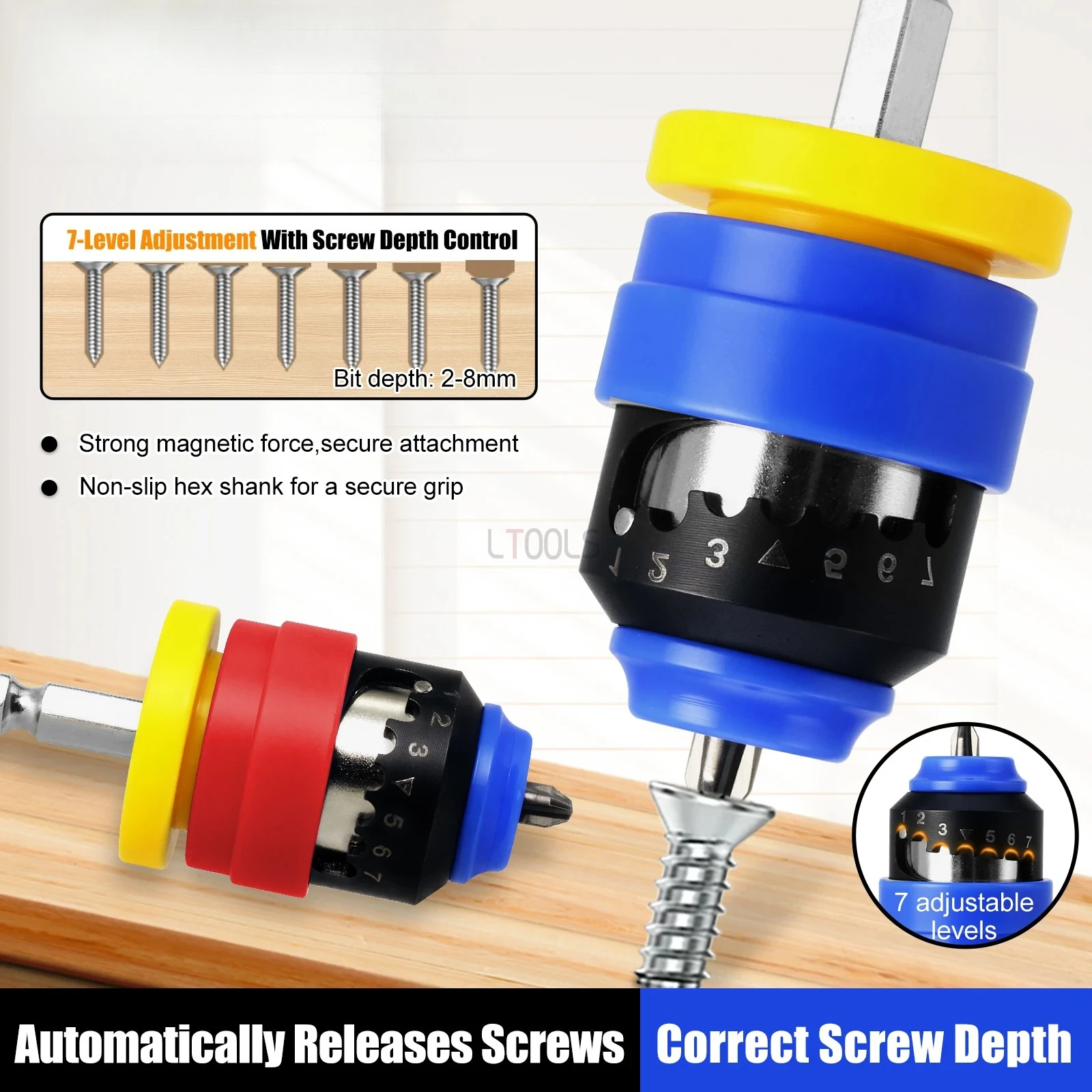 

PH2 Screwdriver Magnetic Special Decoration Tool for Gypsum Board Woodworker Limit Automatic Clutch Batch Head Depth Adjuster