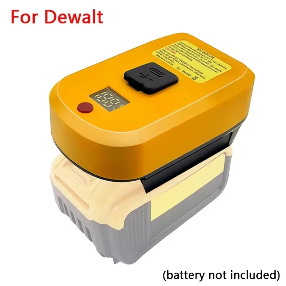 

65W Battery Converter Adapter with Type-C Port and USB Port QC3.0 Fast Charger Portable for Makita/Dewalt/Milwaukee/Bosch