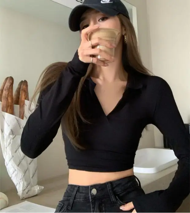 Ostra dziewczyna, długa sukienka, koszulka, wczesna jesień, nowa, elastyczna, vintage, seksowna, wyszczuplająca, odkrywająca pępek, bari...