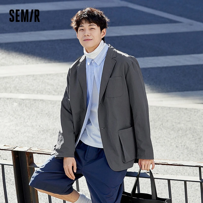 Semir Casual Suit Men Black Technology Three-Proof 2022 New Quilted Urban Commuting Simple Boys Loose Jacket