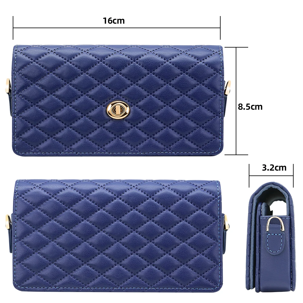 متوافق مع Galaxy Z Fold 7 6 5 4 3 2 حقيبة محفظة للهاتف المحمول بحزام كروس قابل للتعديل، حقيبة هاتف فاخرة من جلد البولي يوريثان للفتيات