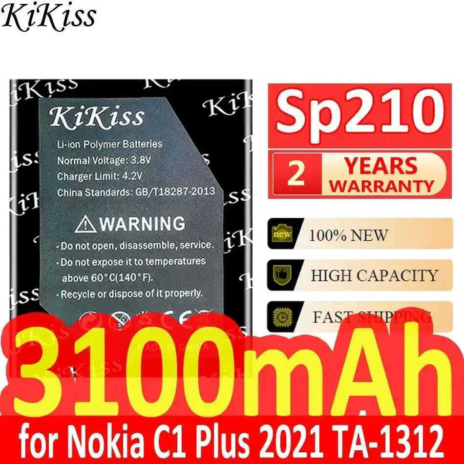 

Для Nokia C1 Plus C1plus 2021 TA-1312 большой емкости Sp210 Премиум-сменный аккумулятор 3100 мАч для мобильного телефона