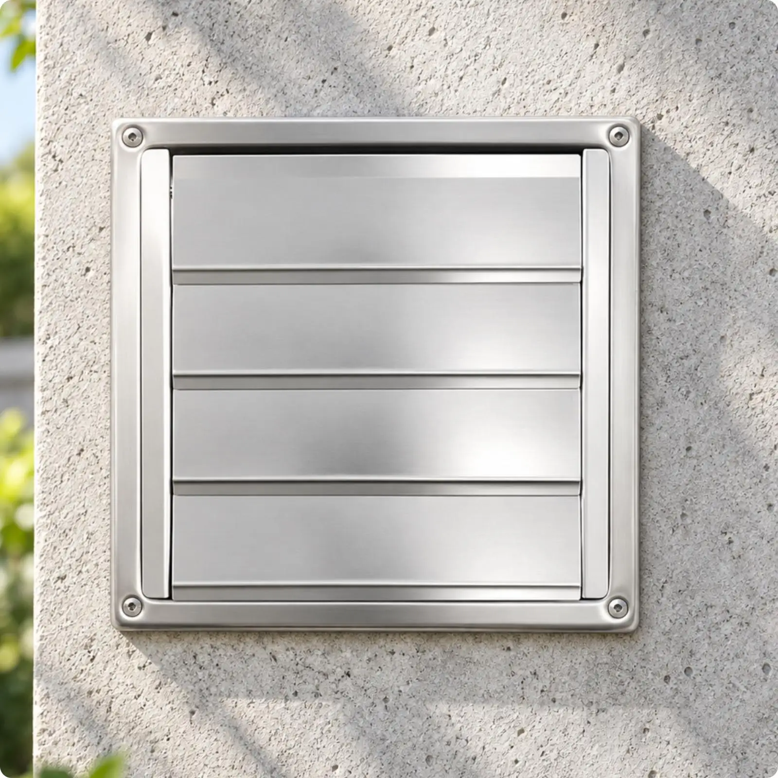 Self Closing Wall Ventilation Louver 100mm 304 Stainless Steel Faceplate Air Exhaust Vent for Restroom Installation