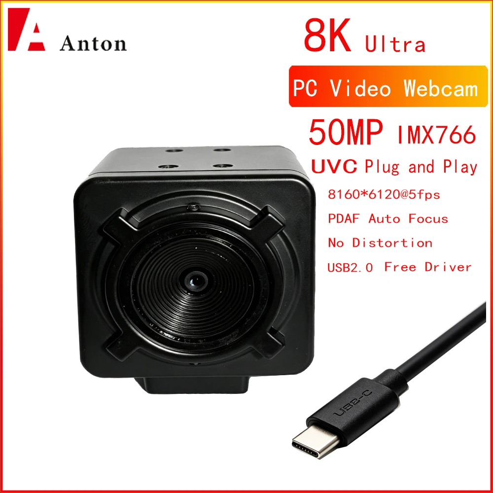 industrial-usb-webcam-50mp-fixed-autofocus-imx766-sensor-usb-c-camera-box-otg-uvc-plug-play-for-pc-phone-meeting-living-scan