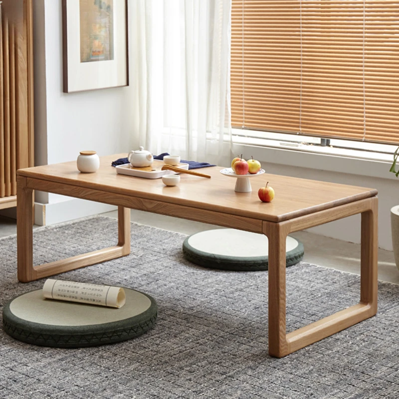 Solid wood   new Zen log coffee table tatami kang  home living room