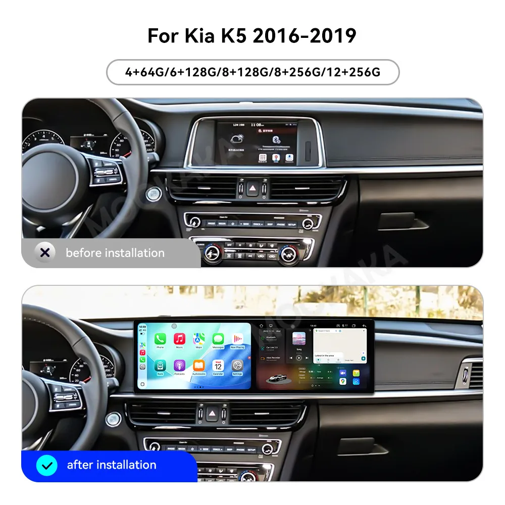 Car Accessories Radio For Kia K5 2016-2019 Android Auto GPS Navigation Multimedia Stereo Receiver Head Unit Offline Maps