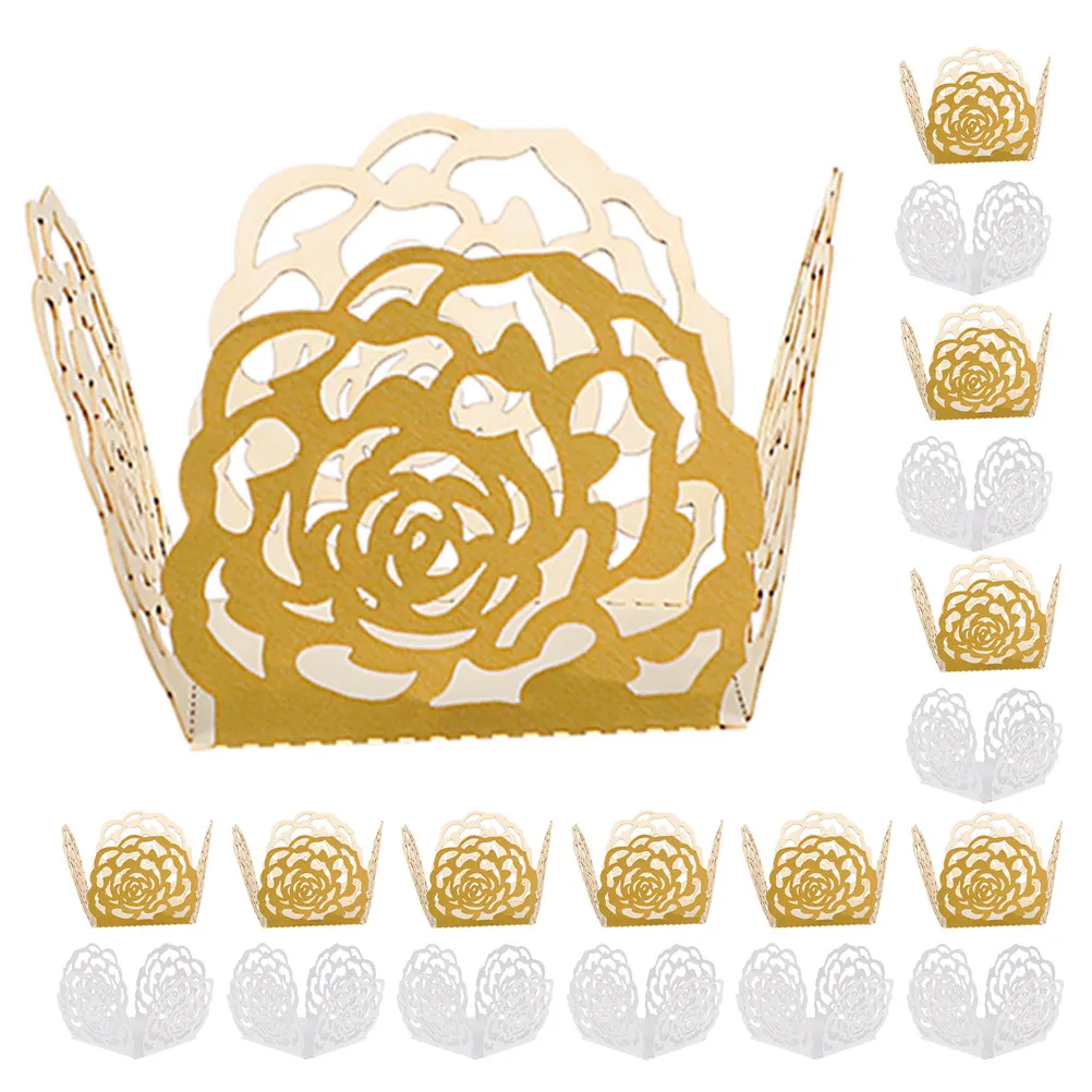 100Pcs Chocolate Paper Candy Wrappers Rose Lace Truffle Wrappers Cups Party Wedding Dessert Paper Liners view 6