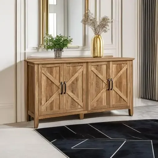 VASAGLE-Armário de Arrumação com Prateleiras Ajustáveis, Armário Buffet, Aparador, Credenza, Sala, Entrada