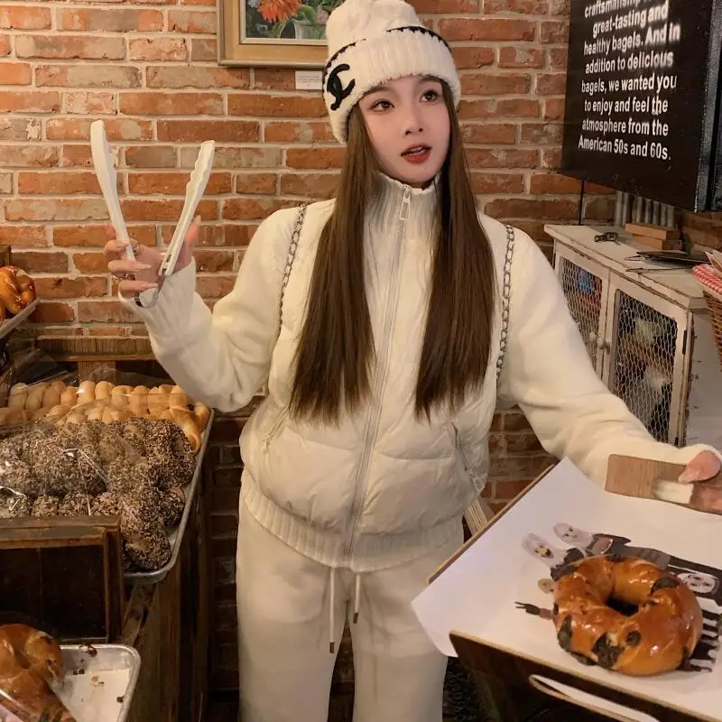 Menina inverno curto algodão-acolchoado jaqueta gola manter quente mulher moda preguiçoso solto topos engrossar nicho shorty puffer jaqueta