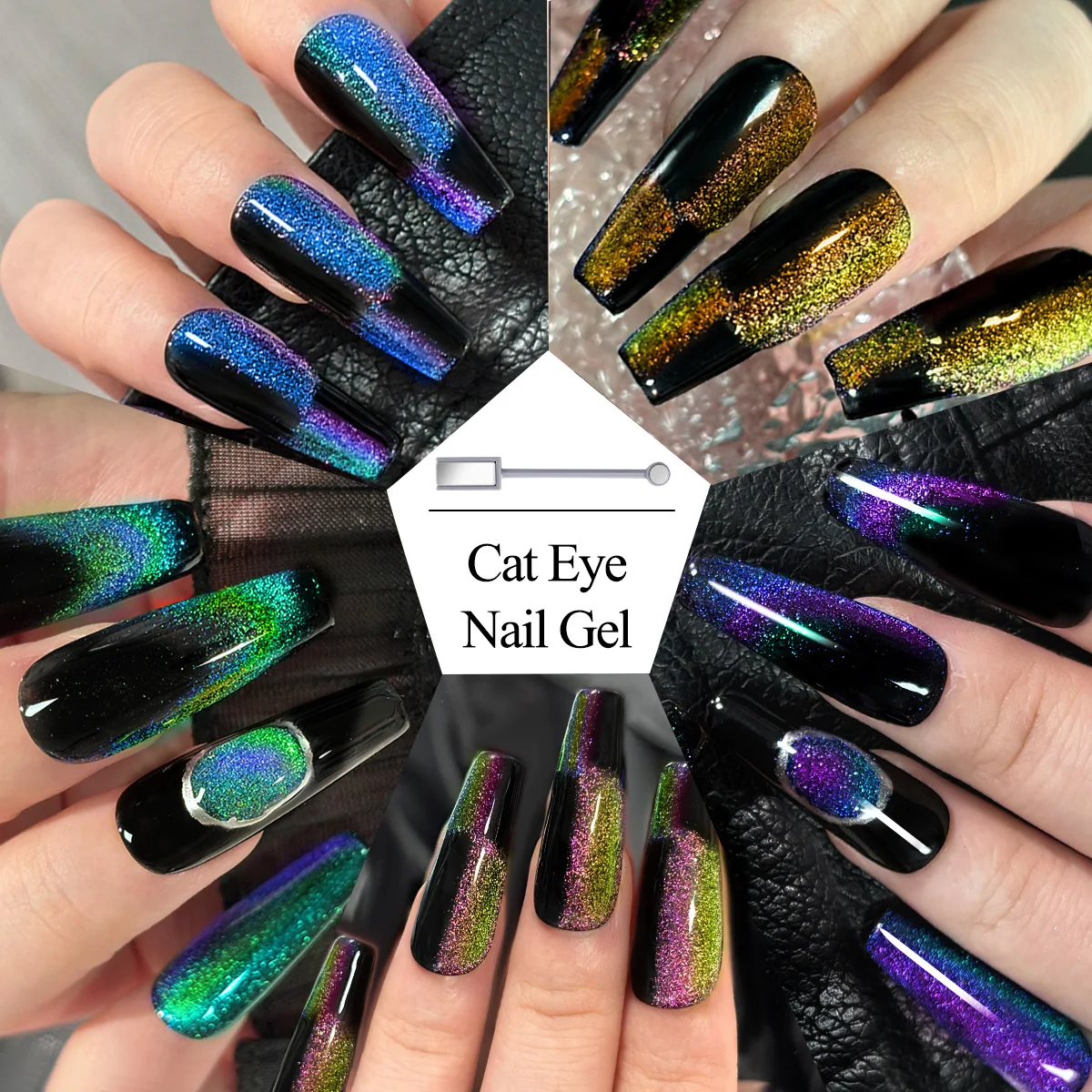 Juego de esmalte de Gel magnético con efecto cielo estrellado, 6 colores, con remojo UV LED, esmalte de Gel para ojos de gato, Kit de manicura para decoración de uñas, pegatina magnética