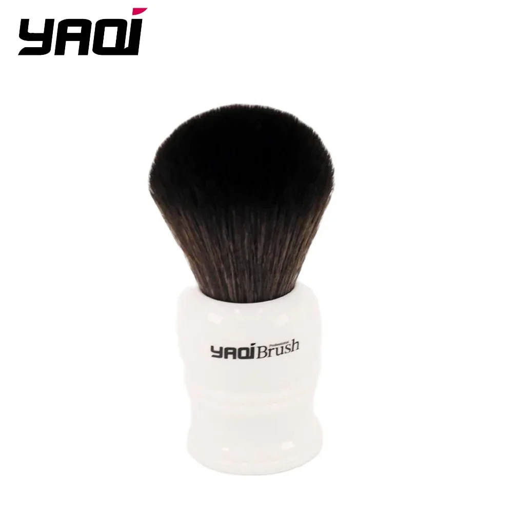 

Yaqi 24mm Size Knot White Handle Black Synthetic Hair Shave Brush