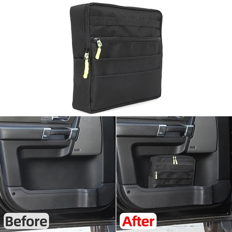 

1Pcs Oxford cloth black For Land Rover Discovery 4 LR4 2010-2016 car front door side storage bag organizer bag Car accessories
