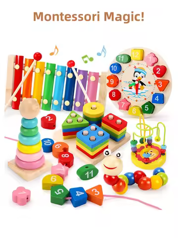 5-6 pçs/set montessori brinquedos de madeira para bebês menino menina presente jogos de desenvolvimento do bebê quebra-cabeça de madeira para crianças brinquedo de aprendizagem educacional
