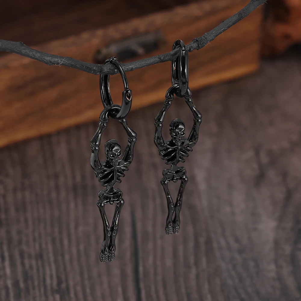 Koyu Renkli 3D İskelet Küpeler - Street Fashion Look incelemesi ve fiyatı